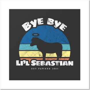 Bye bye Li'l Sebastian • Est Pawnee 1986 (Blue) Posters and Art